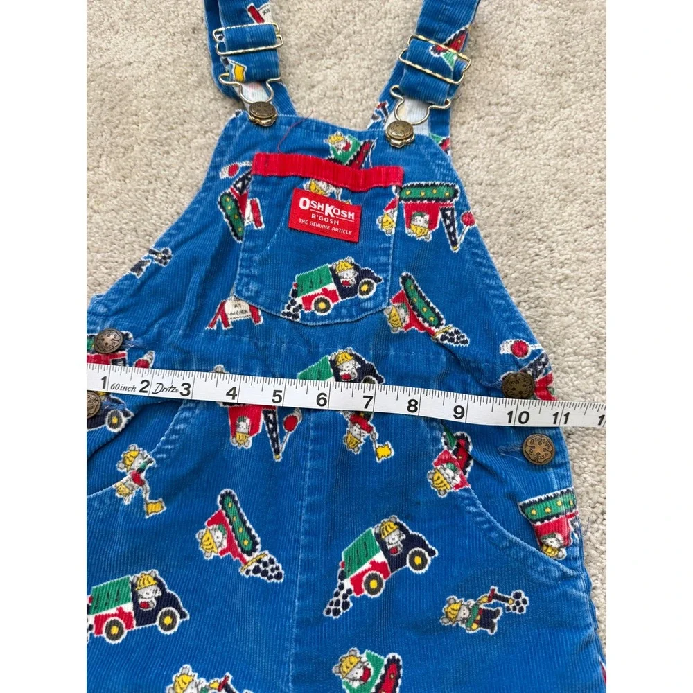 Vintage OshKosh B'gosh 3T Mice at Work Construction Corduroy Overalls
